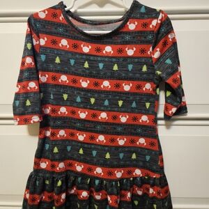 Disney Red and Black Kids Dress with Festive Patterns